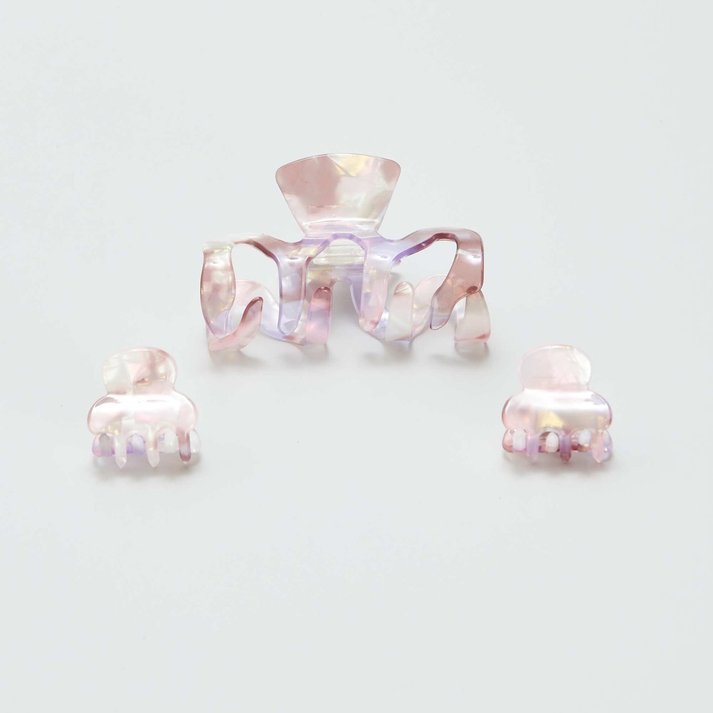 Pack of claw hair clips - 3-piece set PINK