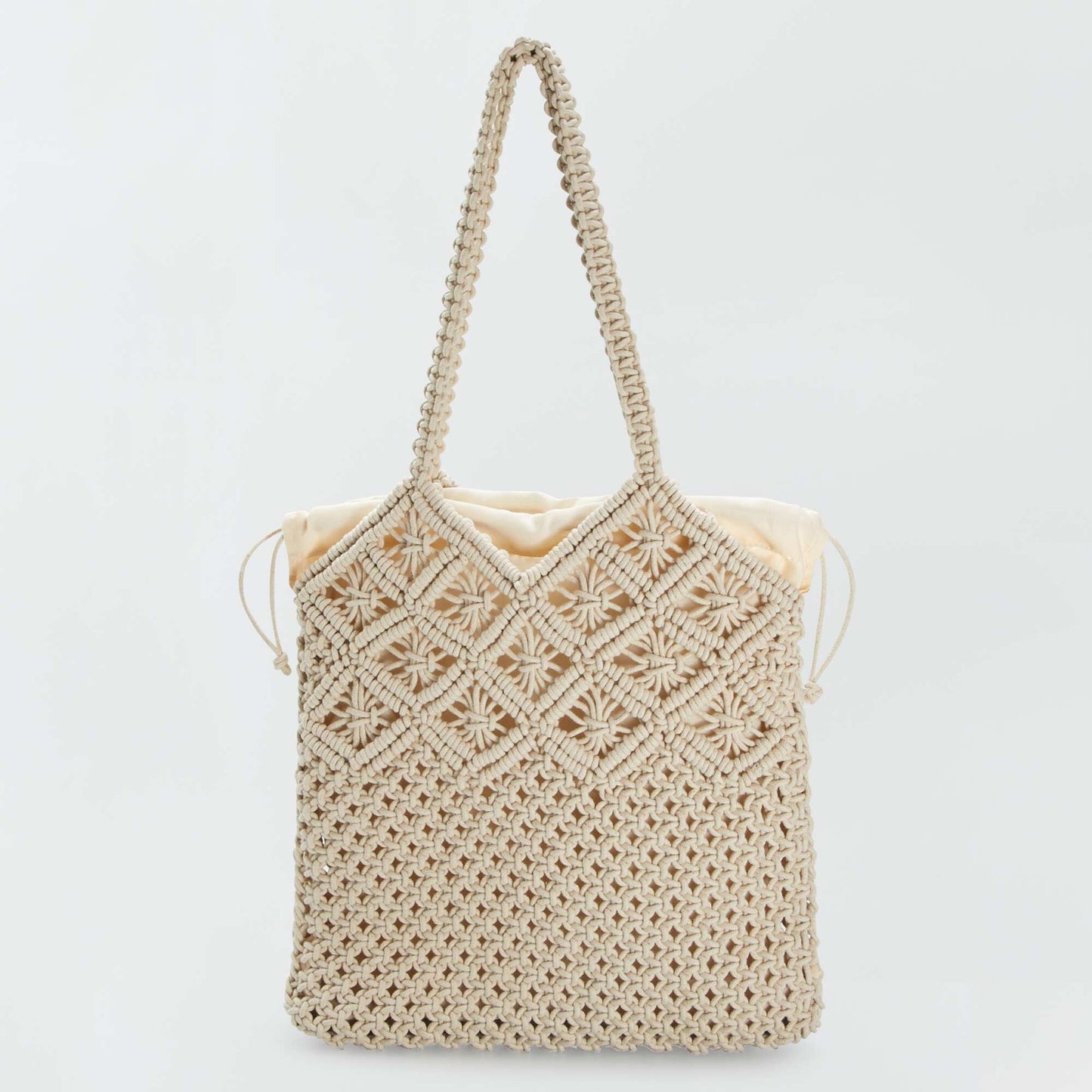 Macramé bucket bag WHITE