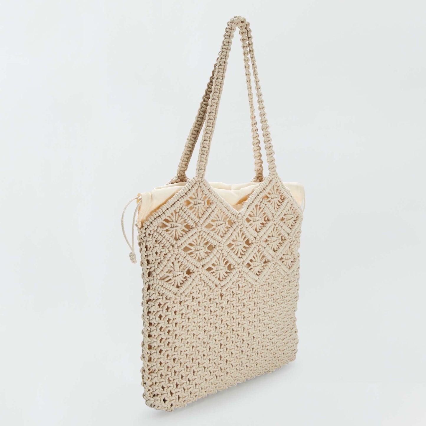 Macramé bucket bag WHITE