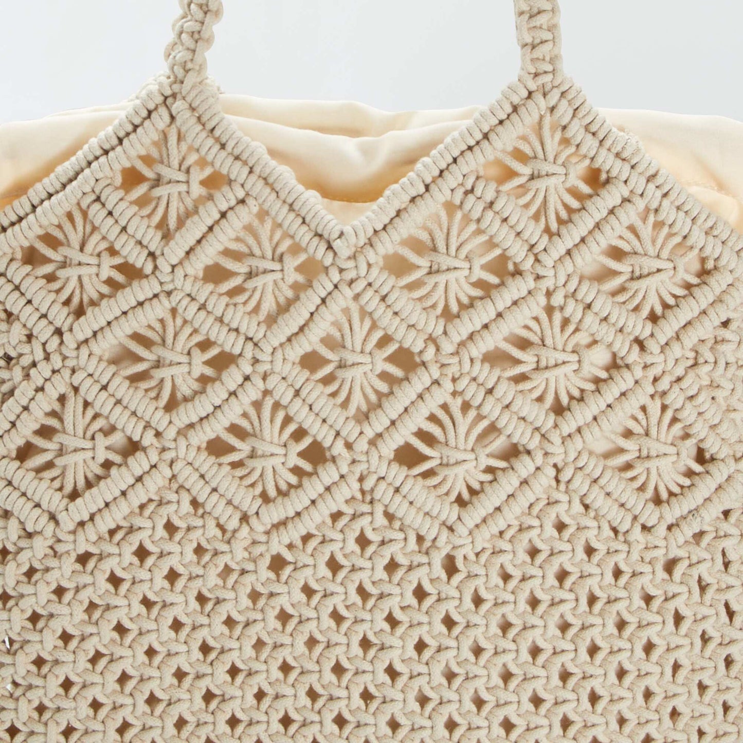 Macramé bucket bag WHITE