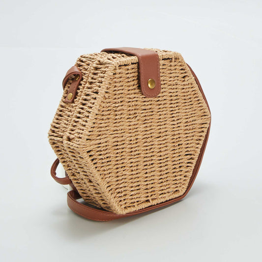 Hexagonal basket bag BEIGE