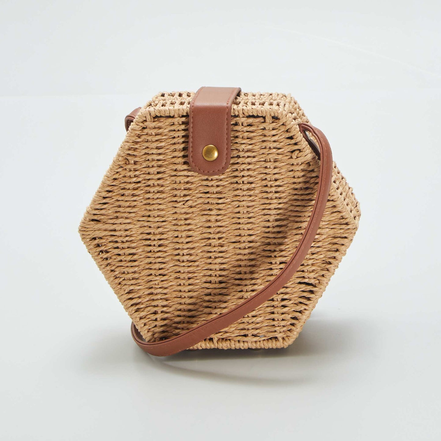 Hexagonal basket bag BEIGE