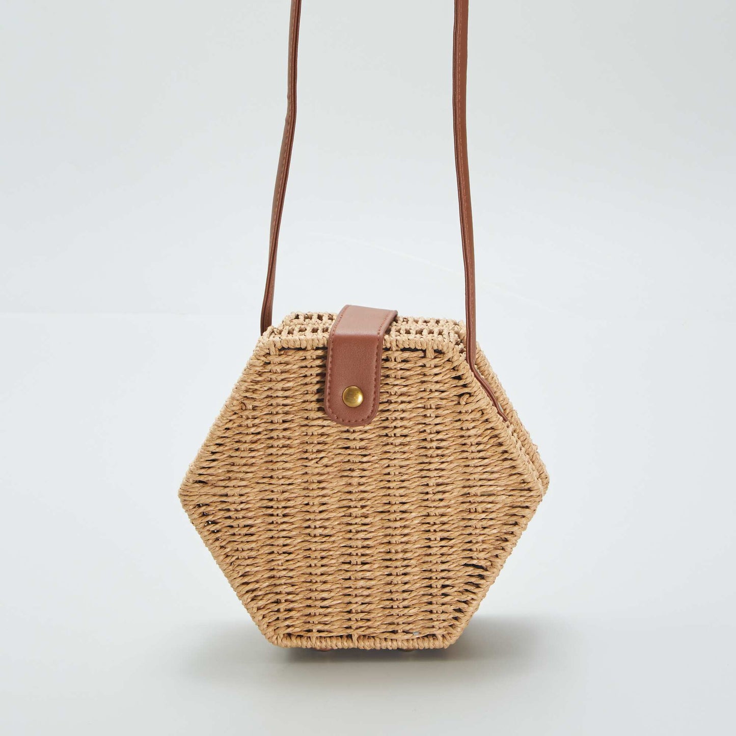 Hexagonal basket bag BEIGE