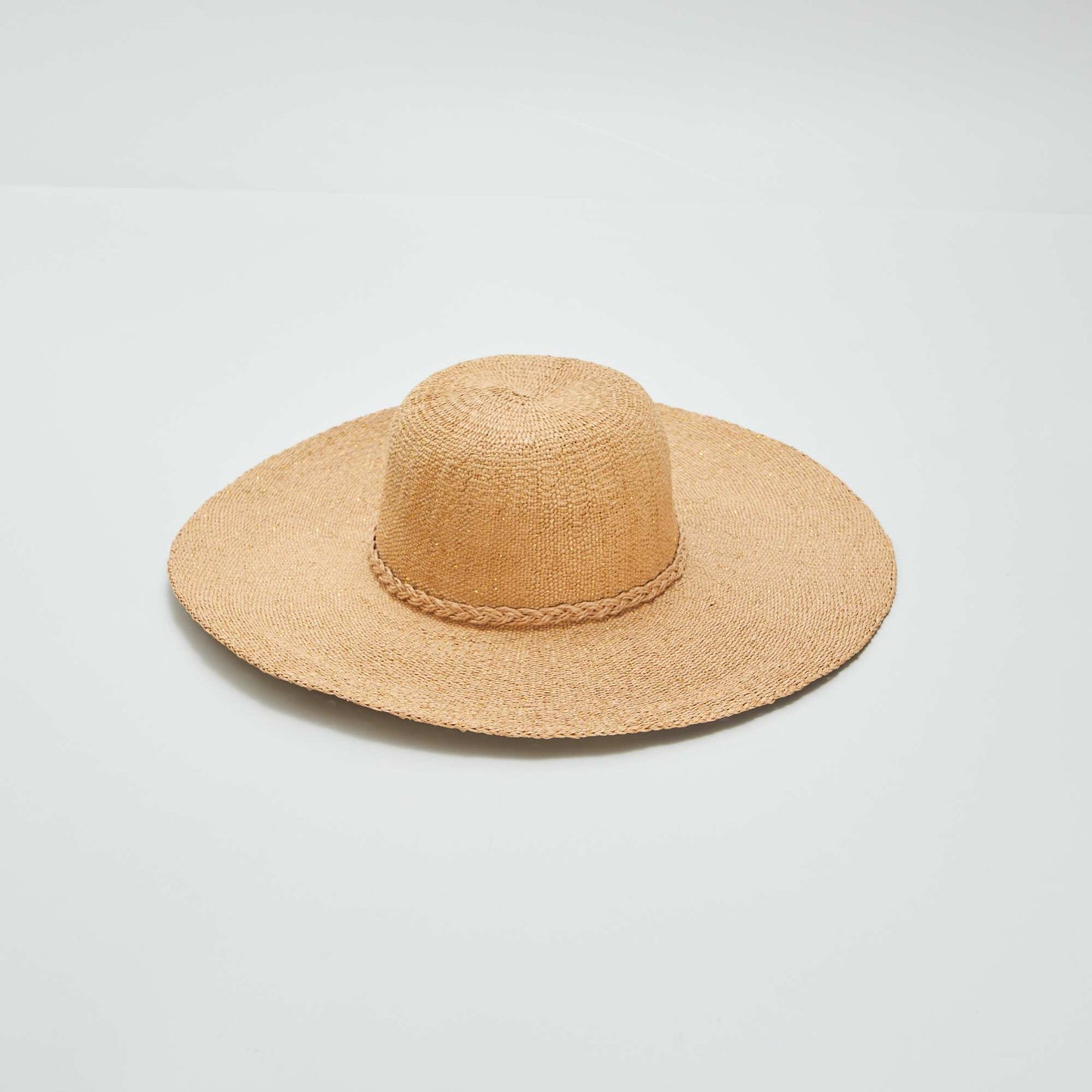 Wide-brimmed straw hat BEIGE