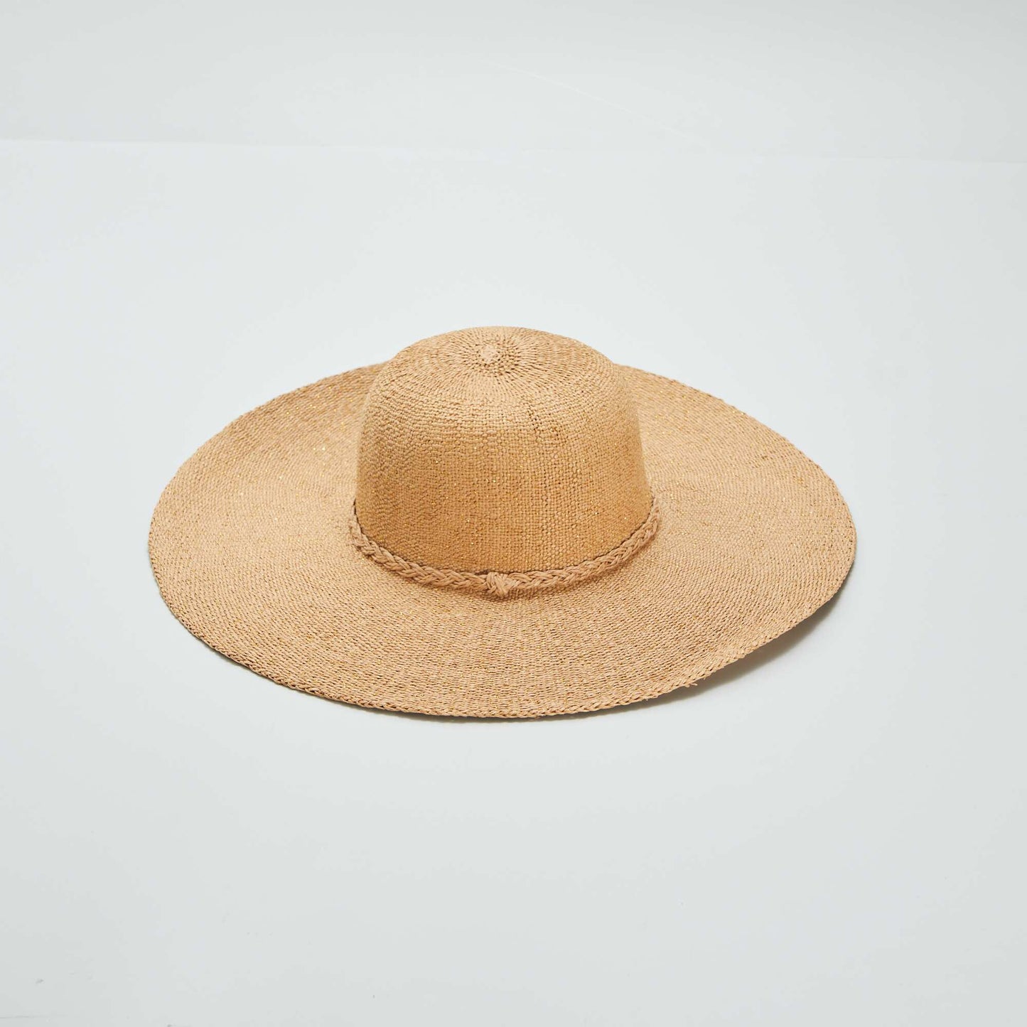 Wide-brimmed straw hat BEIGE