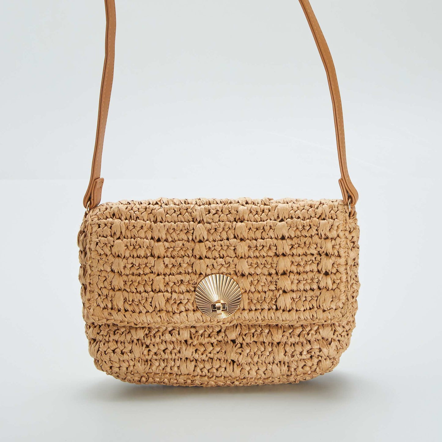 Straw clutch BROWN