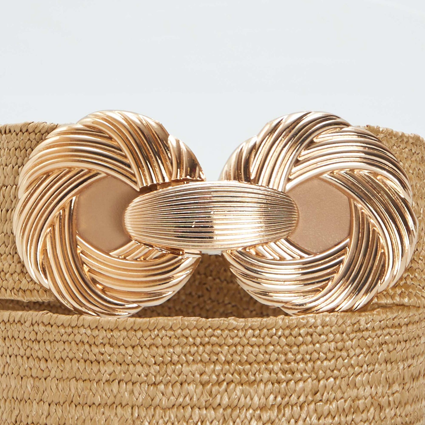 Straw belt with fancy buckle BEIGE