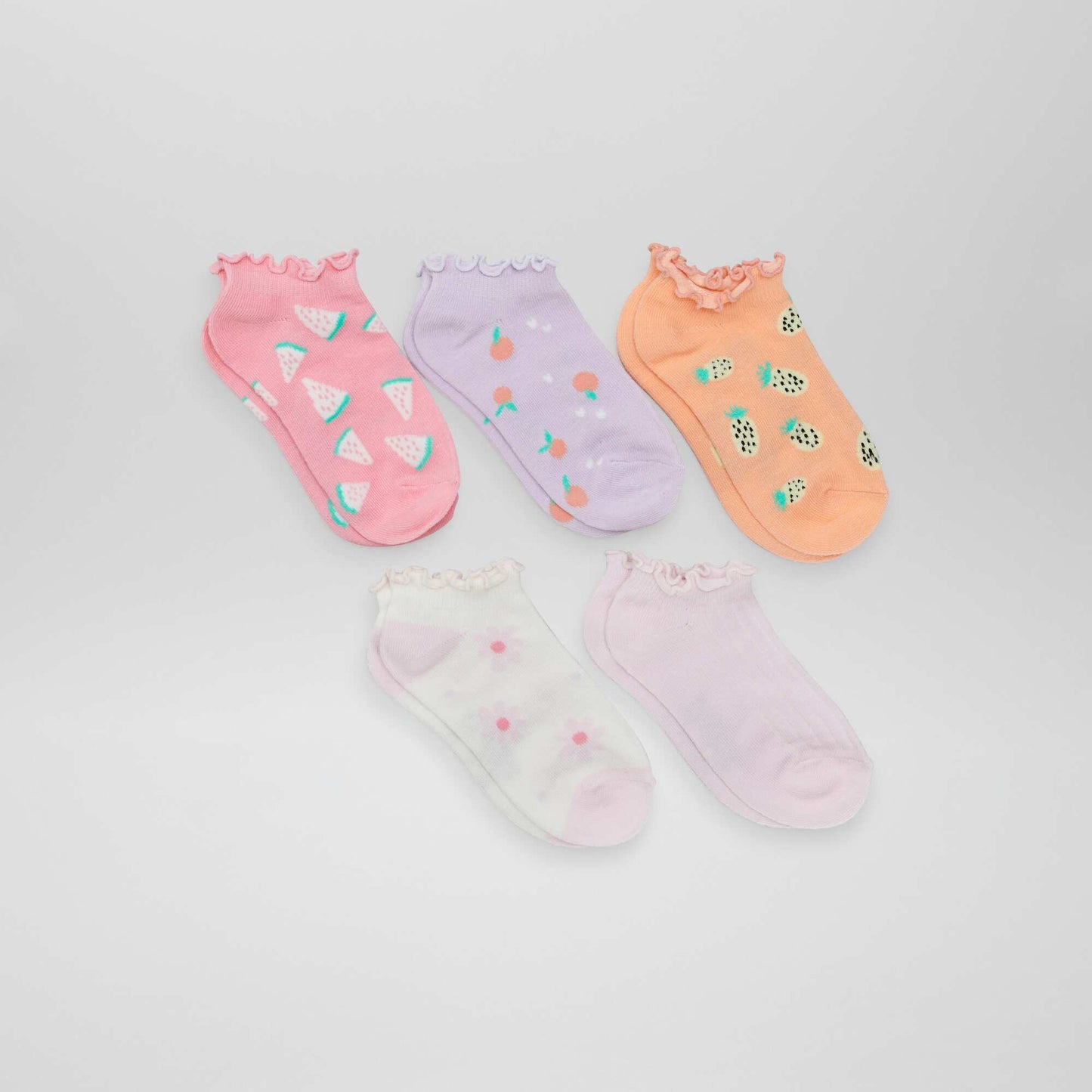 Pack of 5 pairs of patterned socks ORANGE