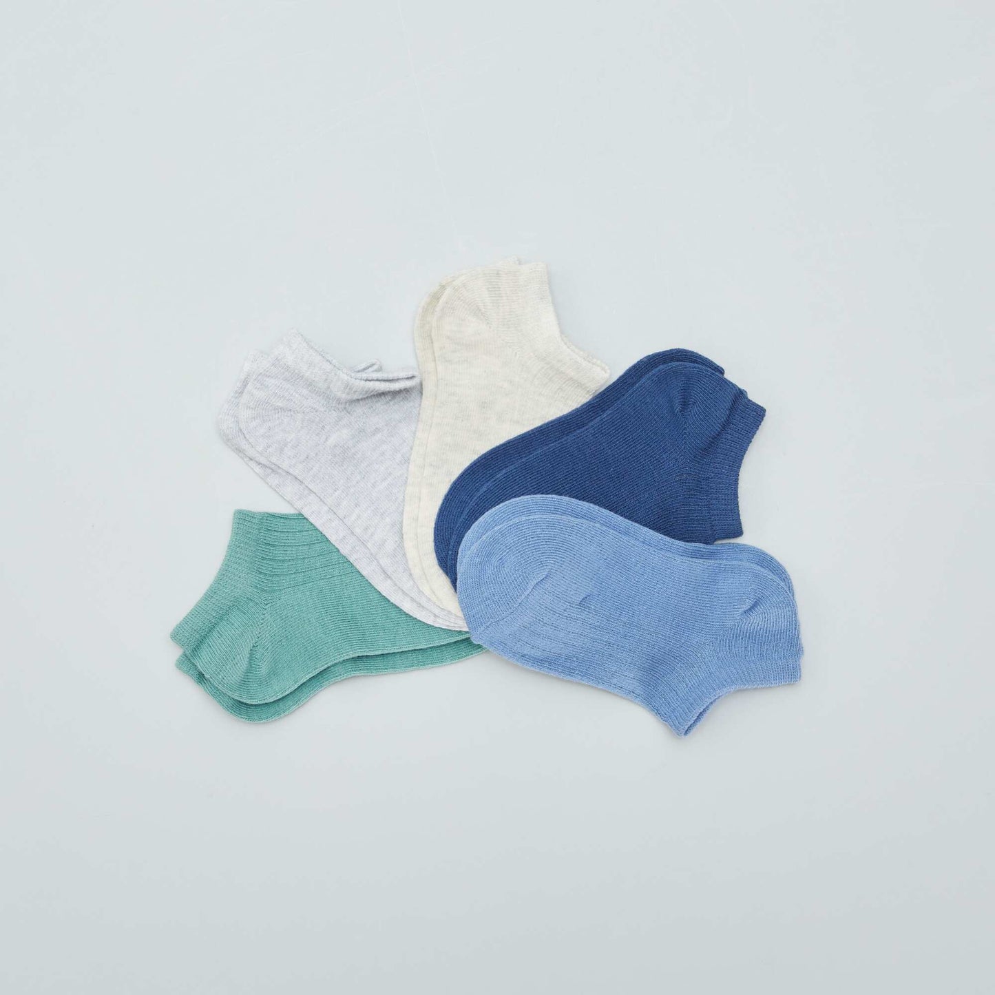 Pack of 5 pairs of invisible socks BLUE