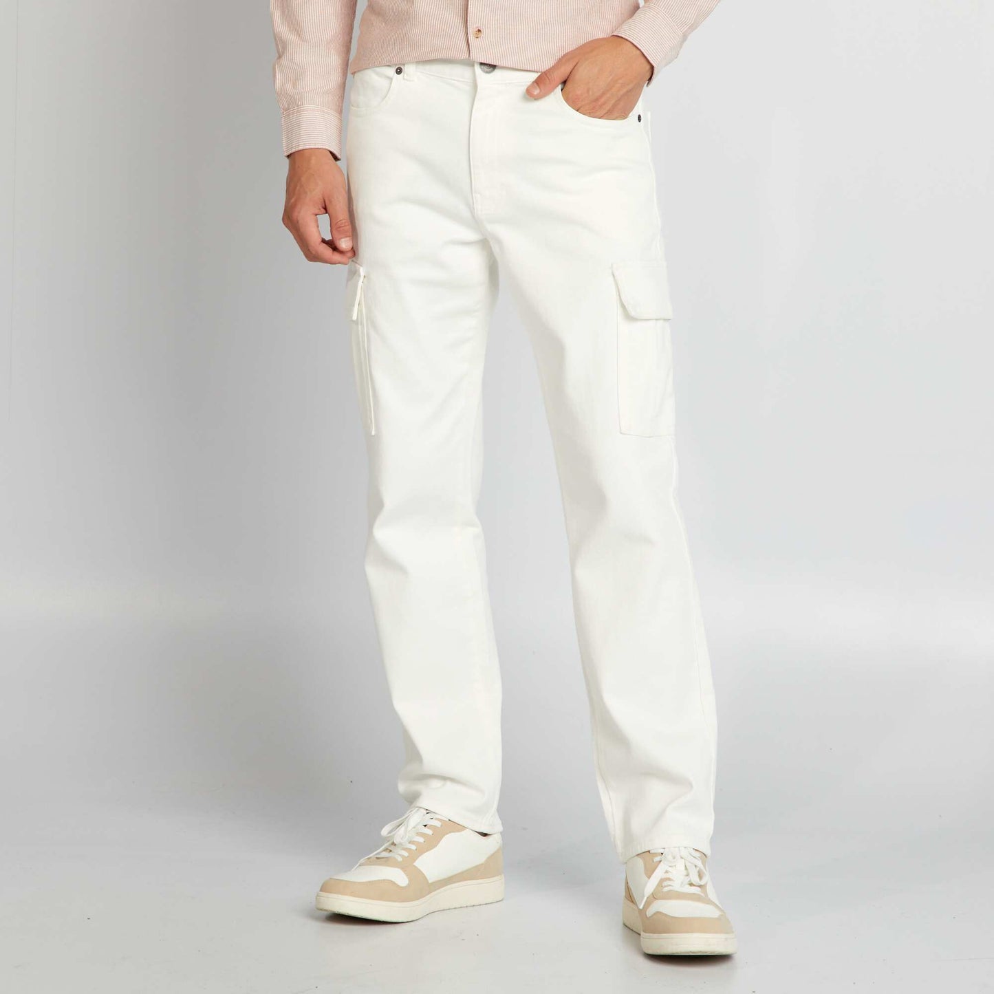 Jeans with side pockets WHITE