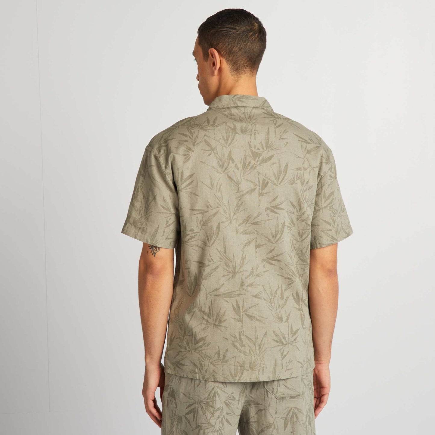 Linen blend shirt KHAKI