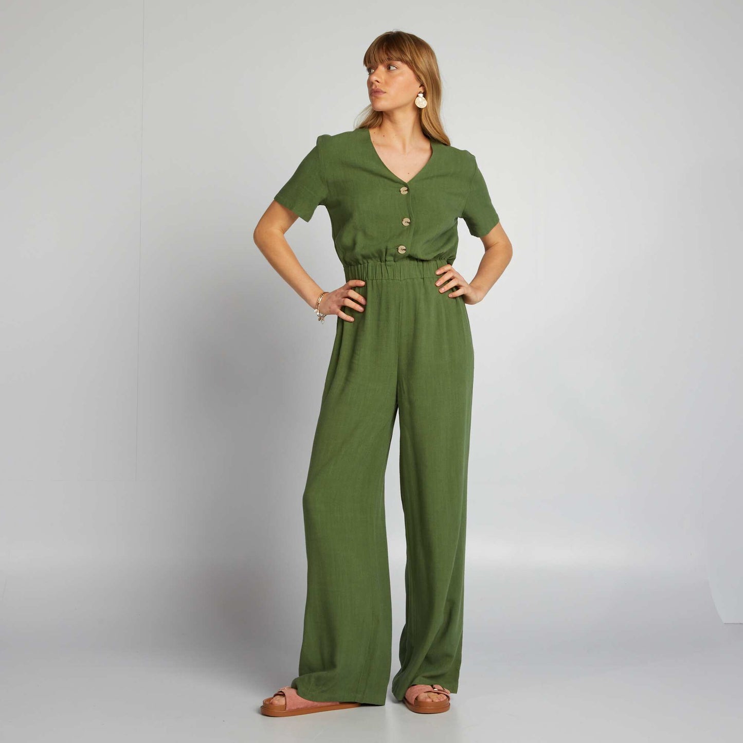 Linen jumpsuit GREEN