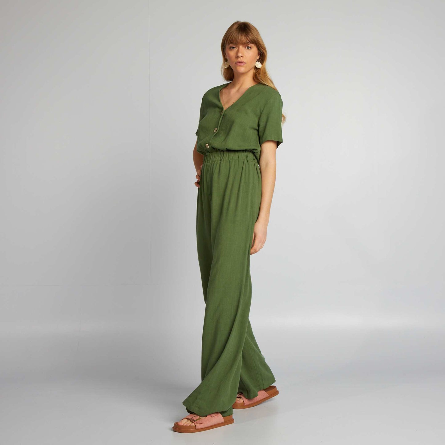 Linen jumpsuit GREEN