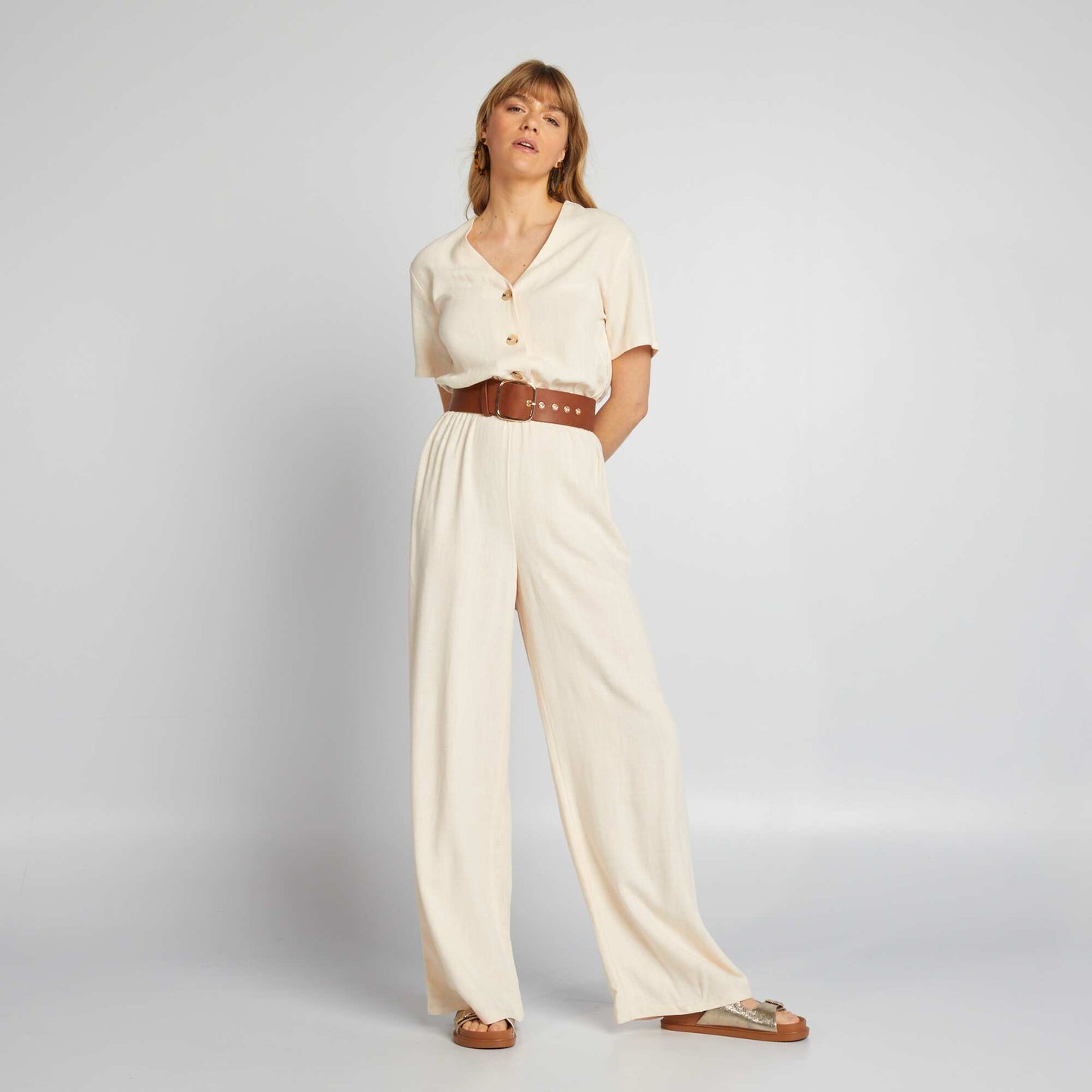 Linen jumpsuit WHITE