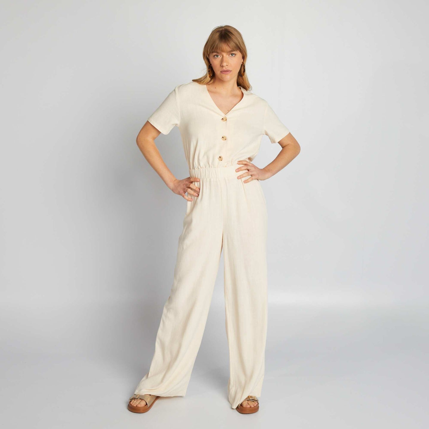 Linen jumpsuit WHITE