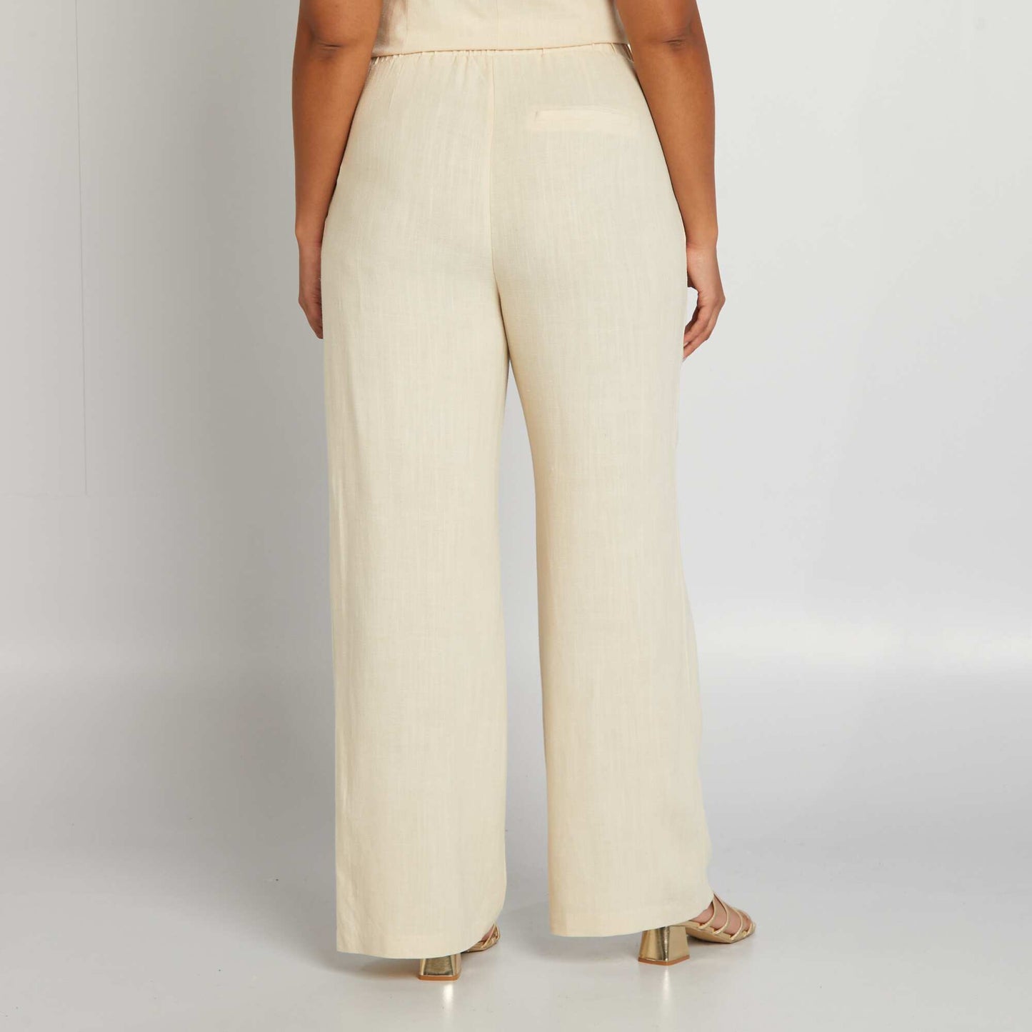 Linen-blend tailored trousers BEIGE