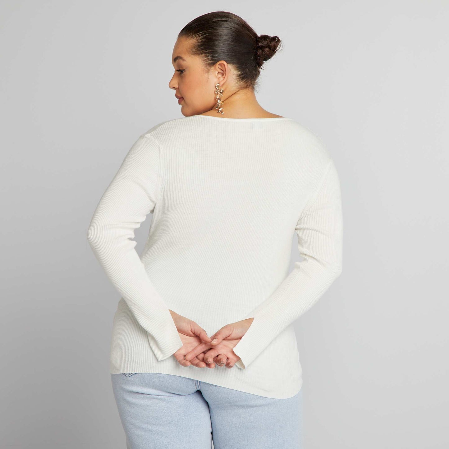 Ribbed sweater WHITE