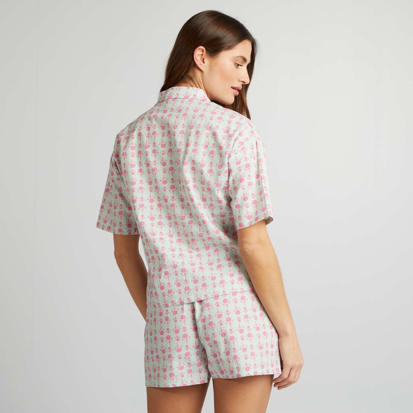 Pyjama shirt + shorts set BLUE