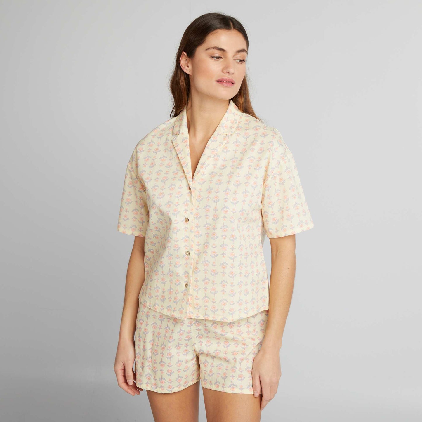 Pyjama shirt + shorts set YELLOW