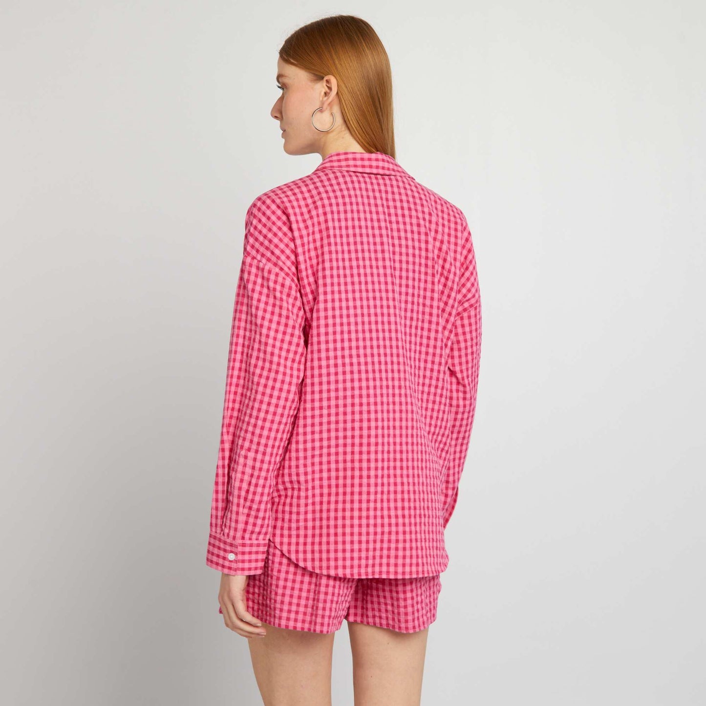 Gingham checked shirt PINK