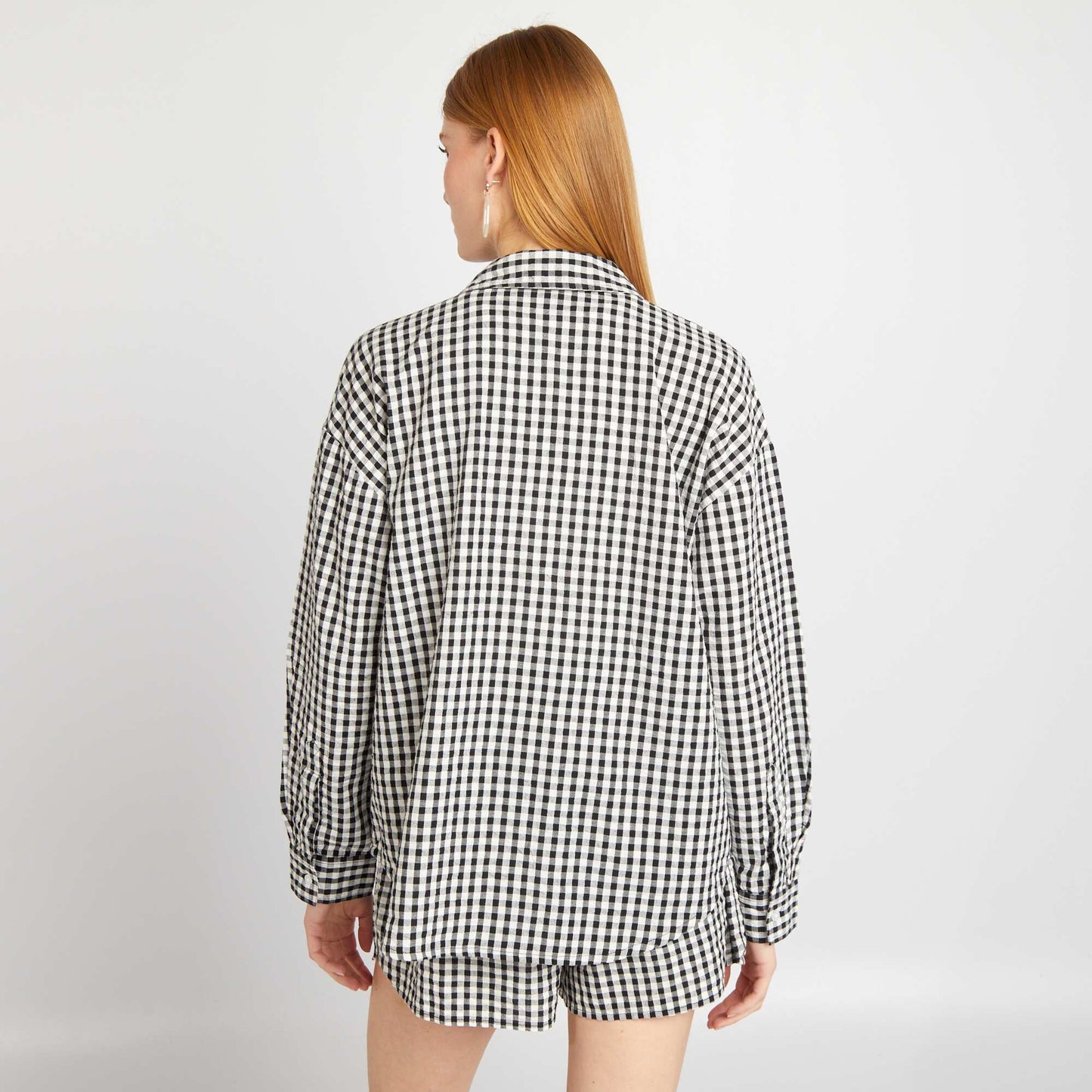 Gingham checked shirt BLACK