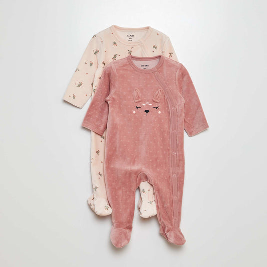 Pack of 2 sleepsuit pyjamas PINK