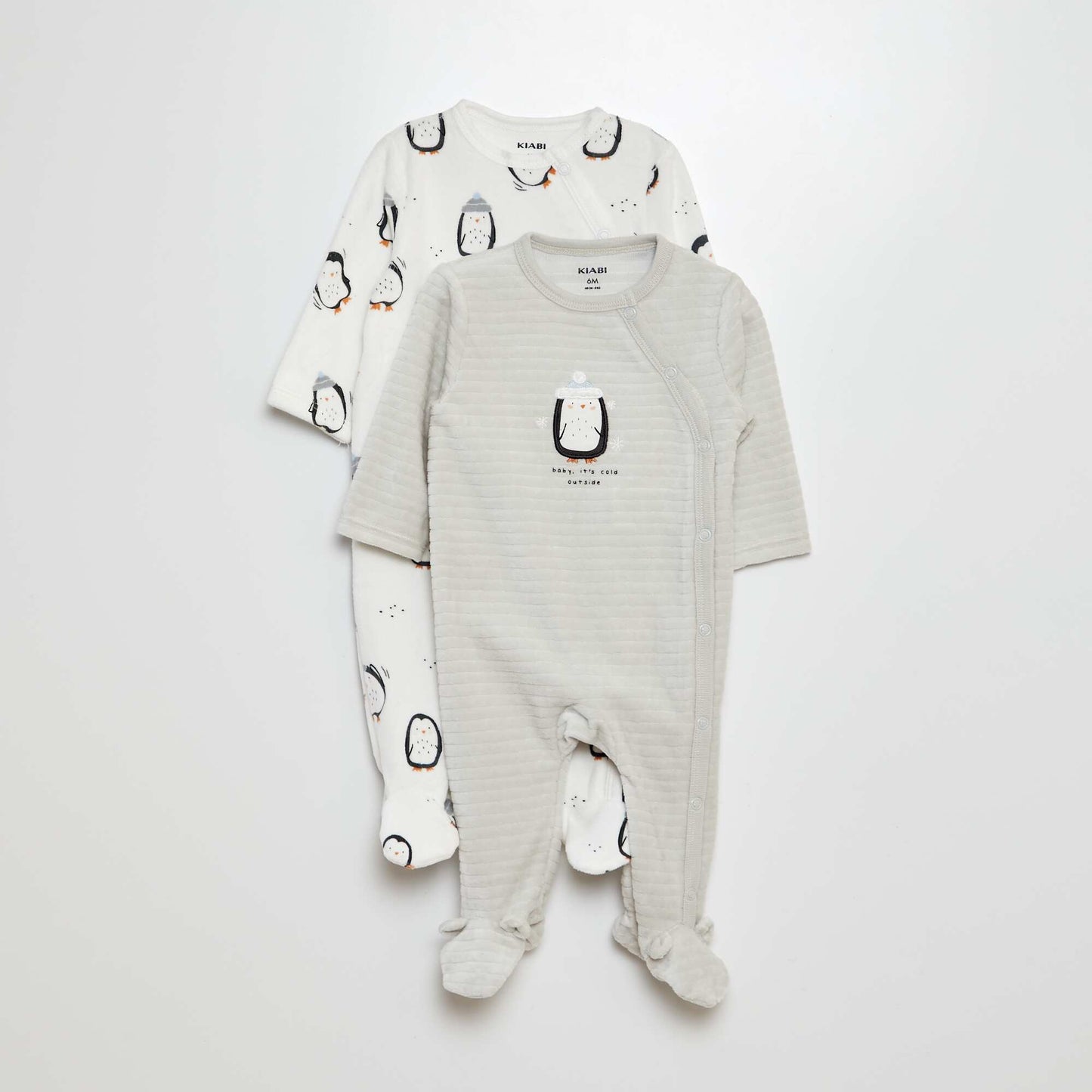 Pack of 2 sleepsuit pyjamas WHITE