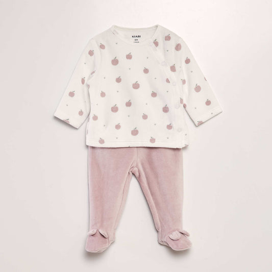 Velour pyjama set WHITE