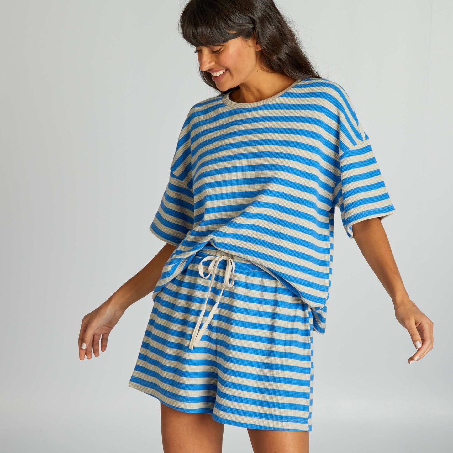 Striped short pyjama set - 2-piece set BLUE