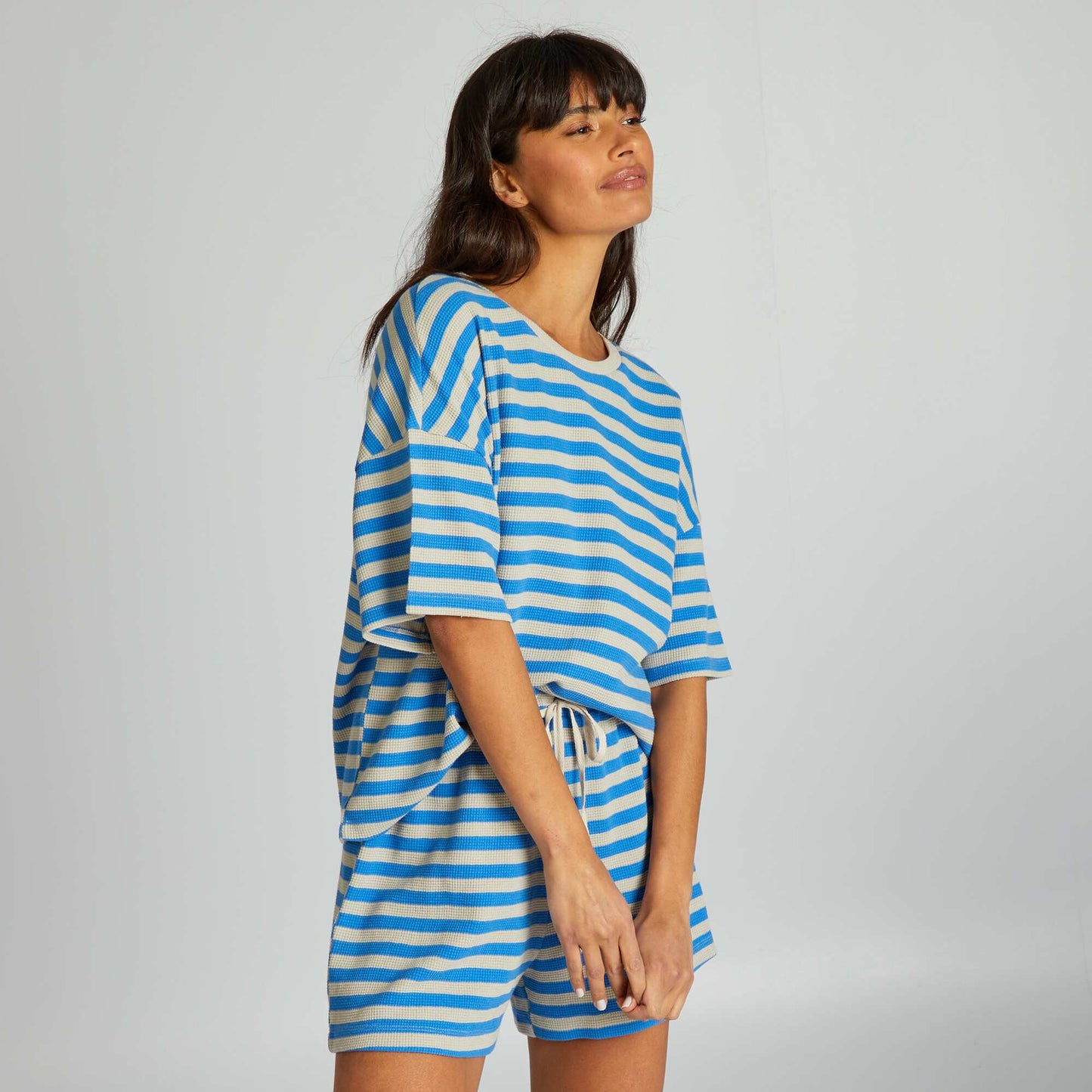 Striped short pyjama set - 2-piece set BLUE