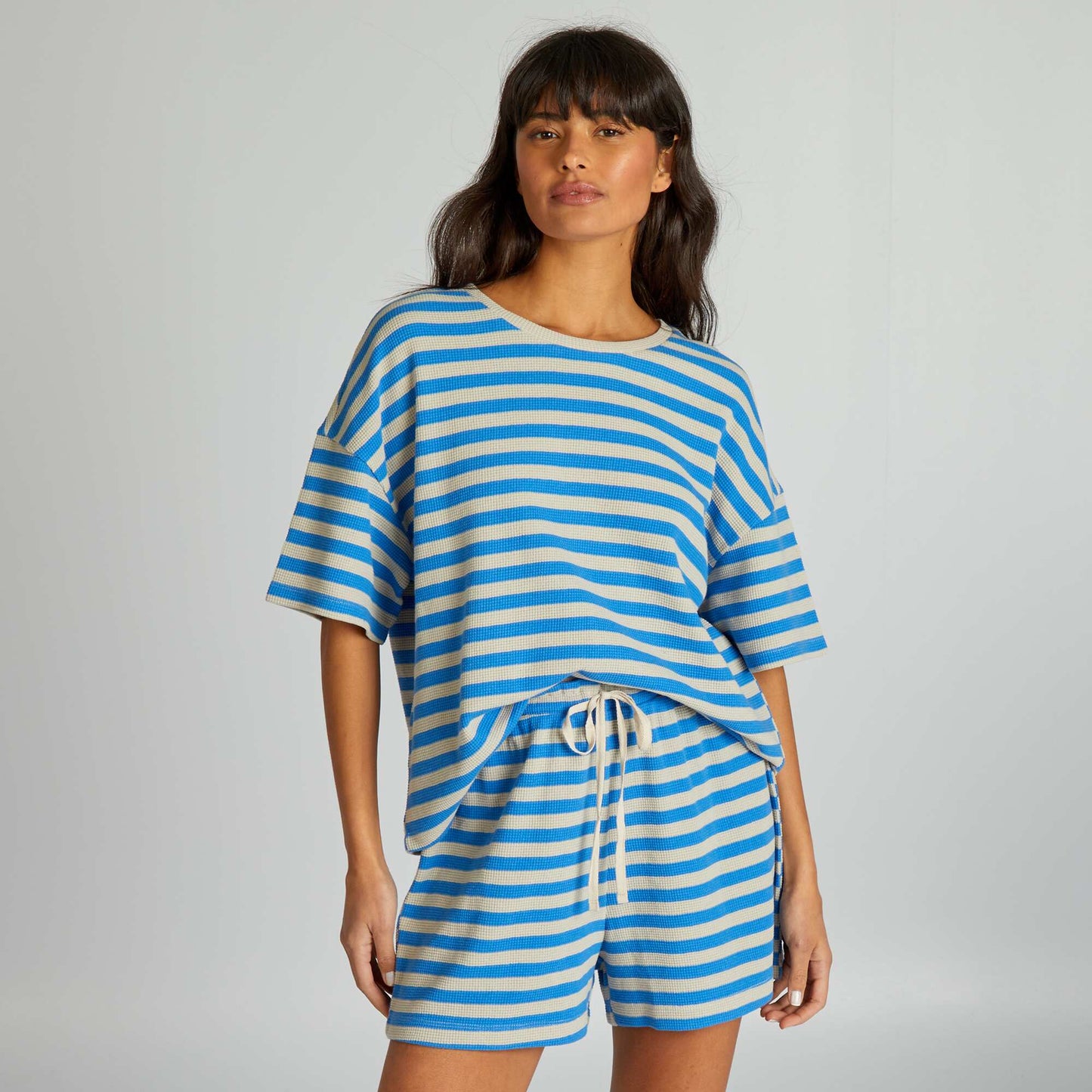 Striped short pyjama set - 2-piece set BLUE