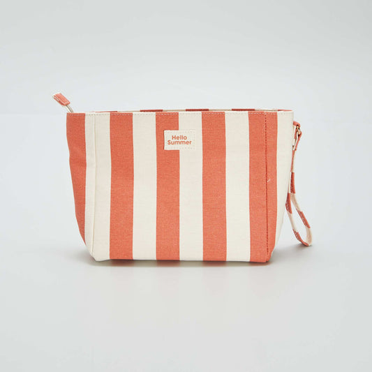 Striped wash bag RED