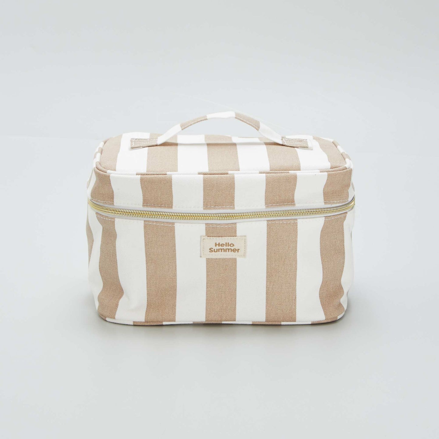 Striped printed wash bag BEIGE