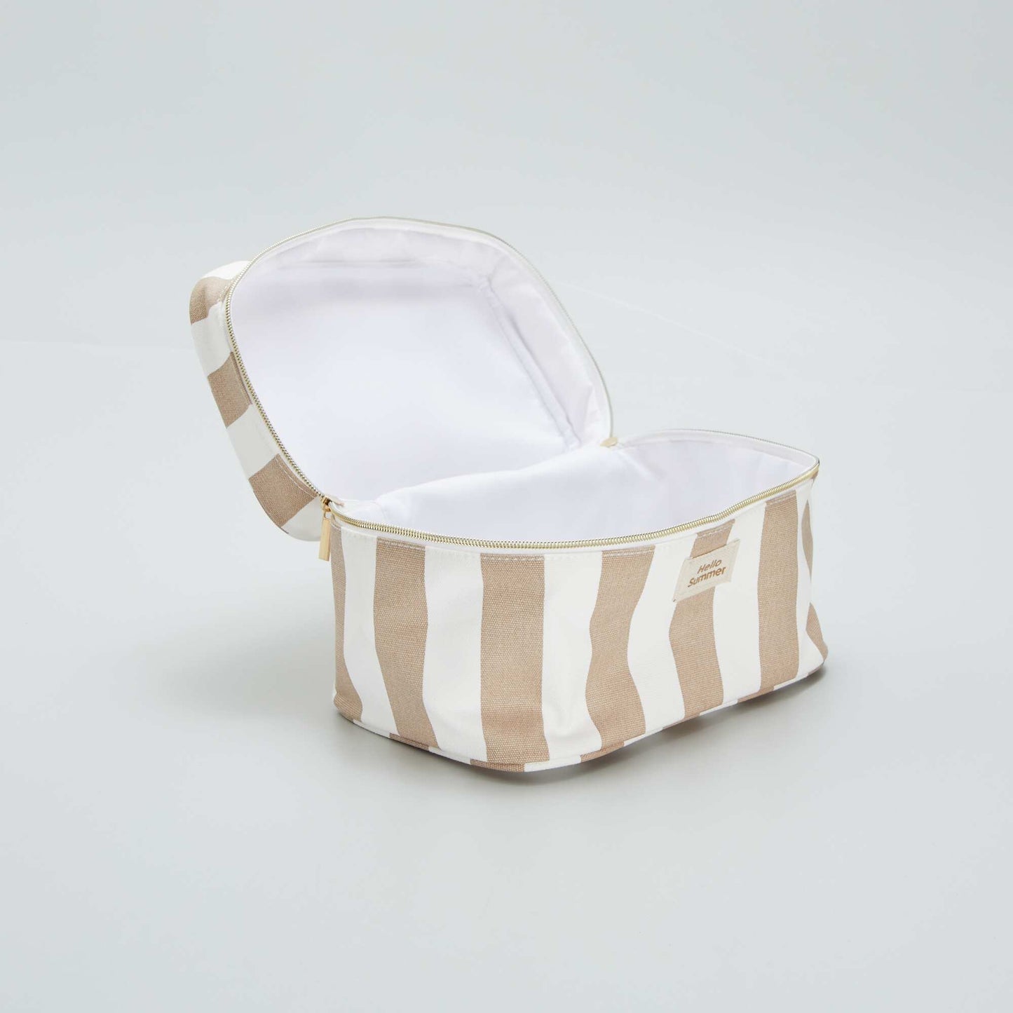 Striped printed wash bag BEIGE