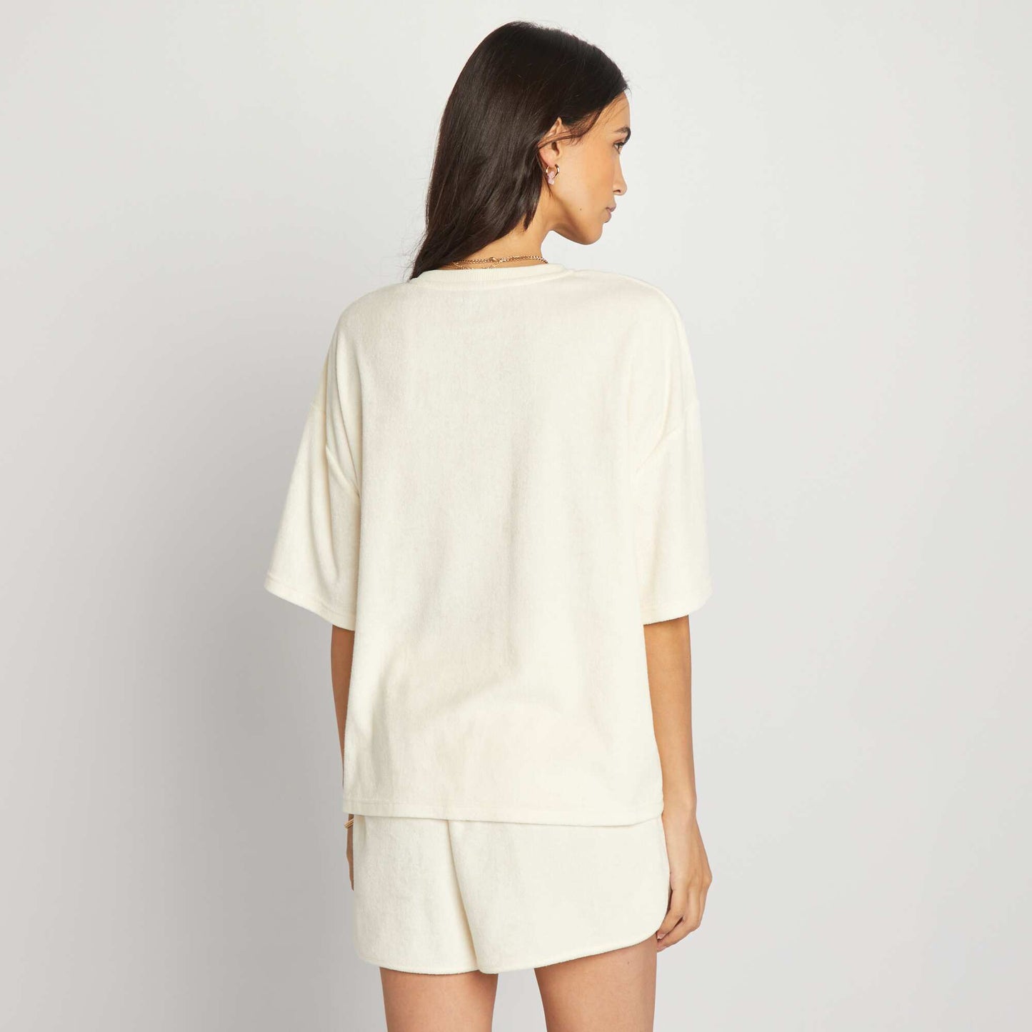 Oversized terrycloth T-shirt WHITE