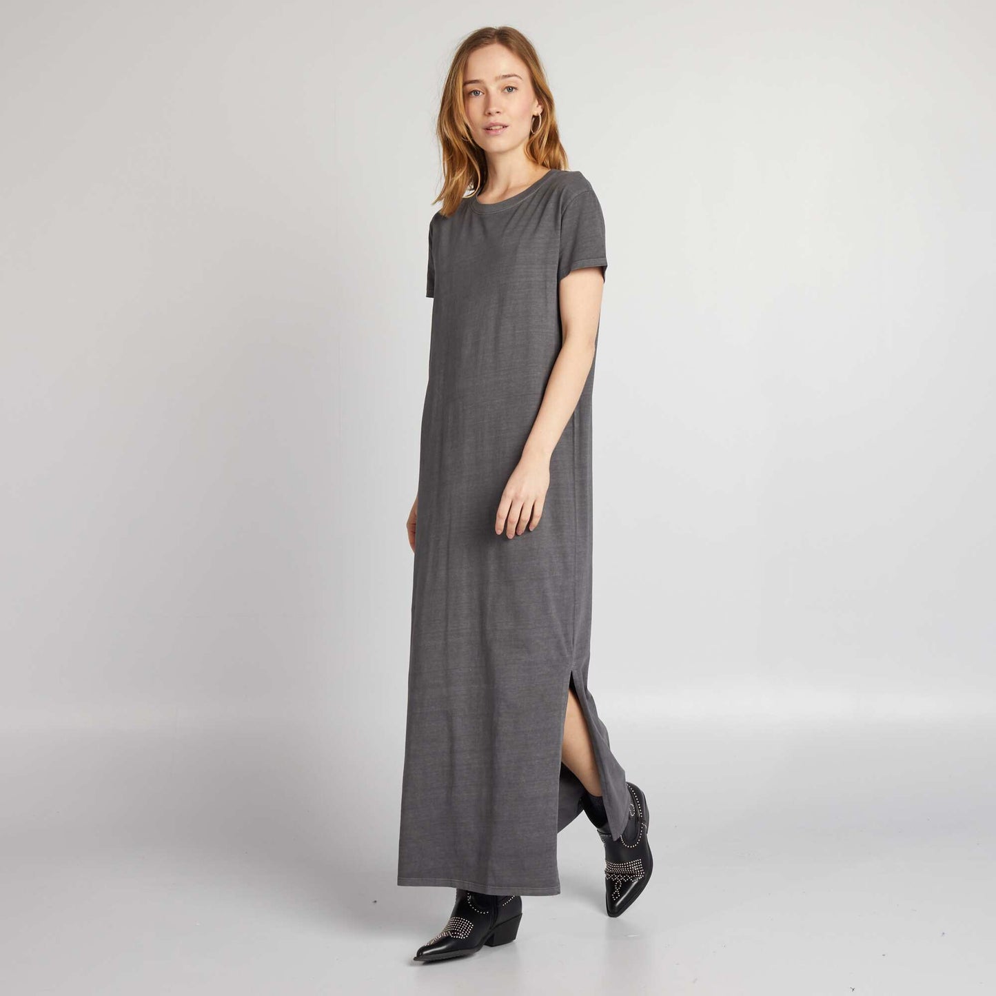 Maxi T-shirt dress BLACK