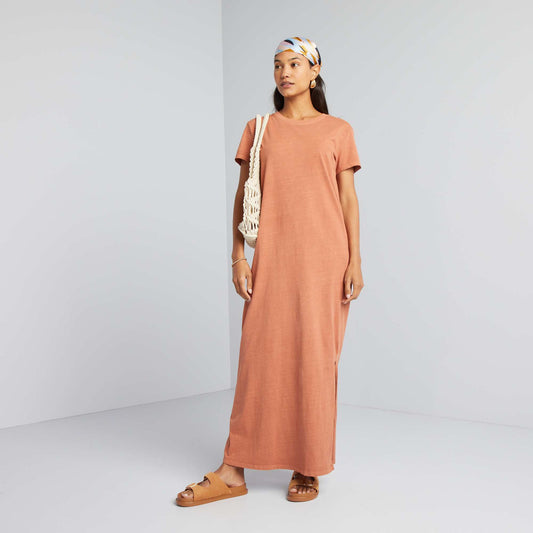 Maxi T-shirt dress BROWN