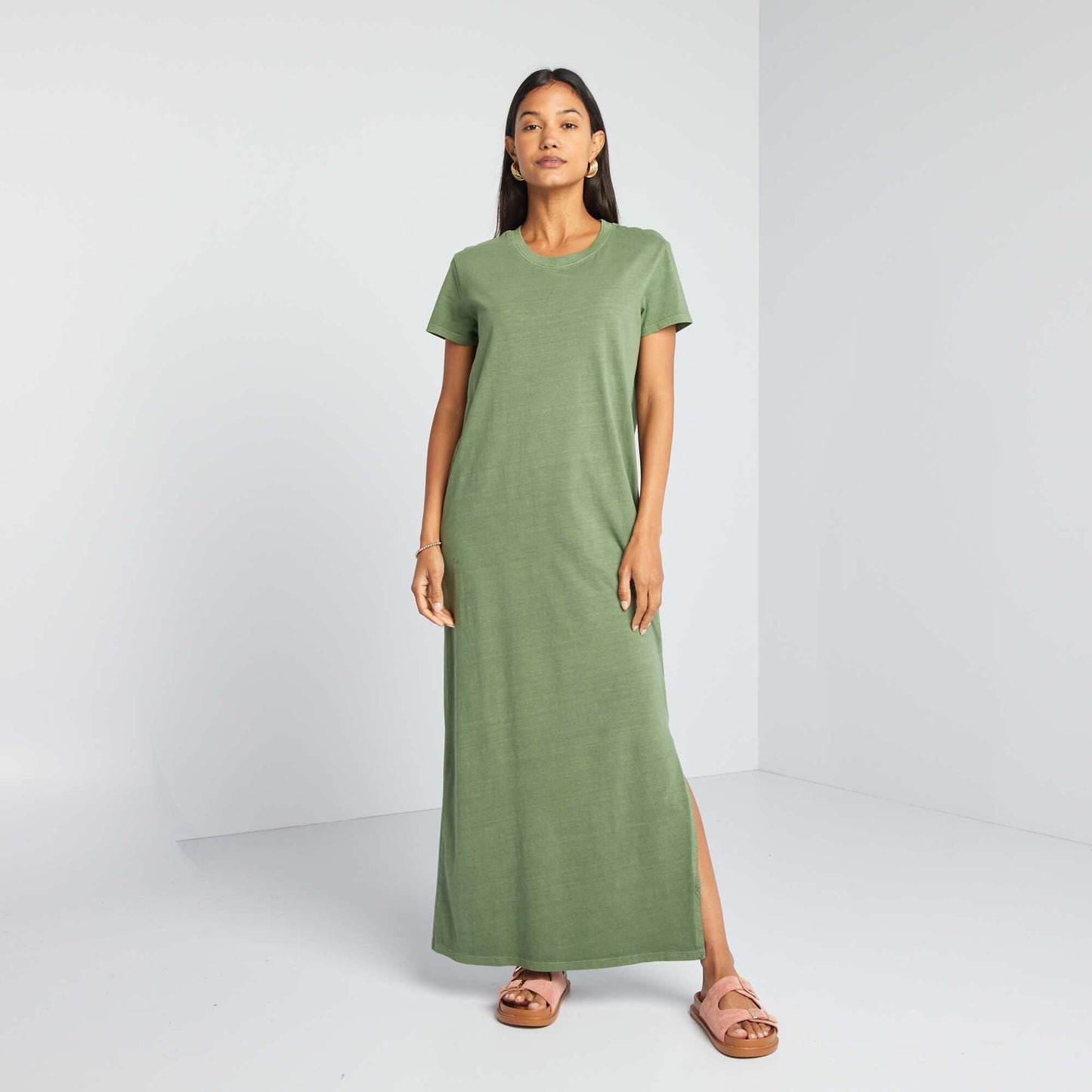 Maxi T-shirt dress GREEN