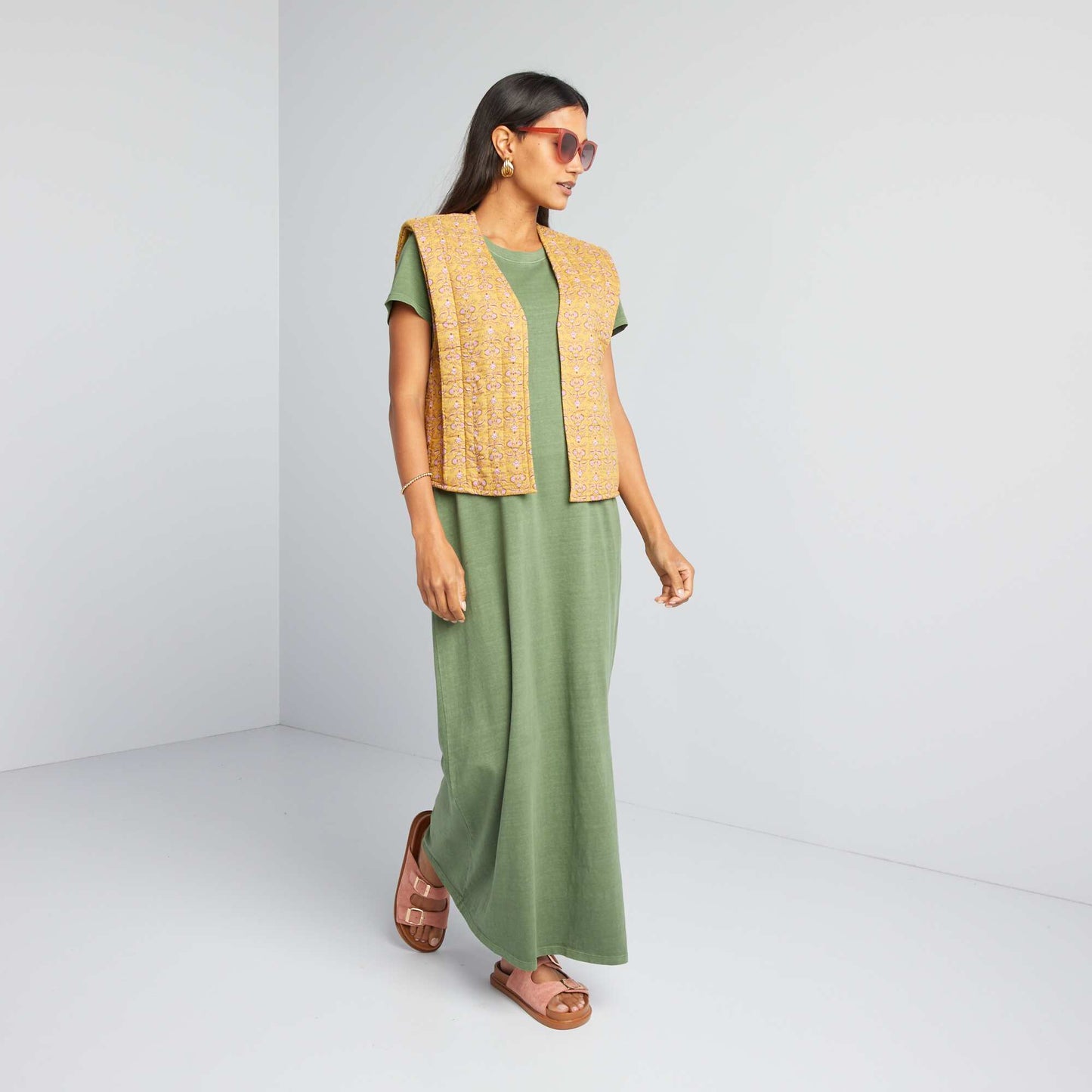 Maxi T-shirt dress GREEN