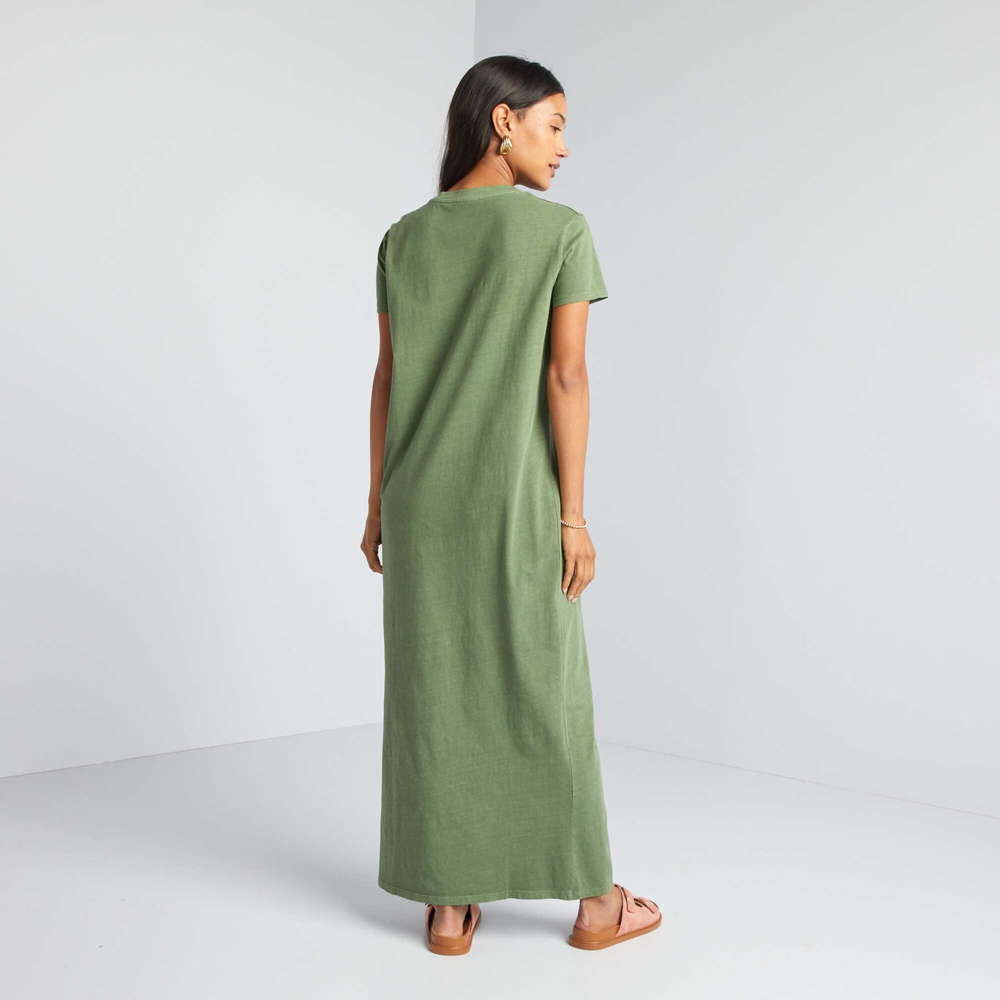 Maxi T-shirt dress GREEN