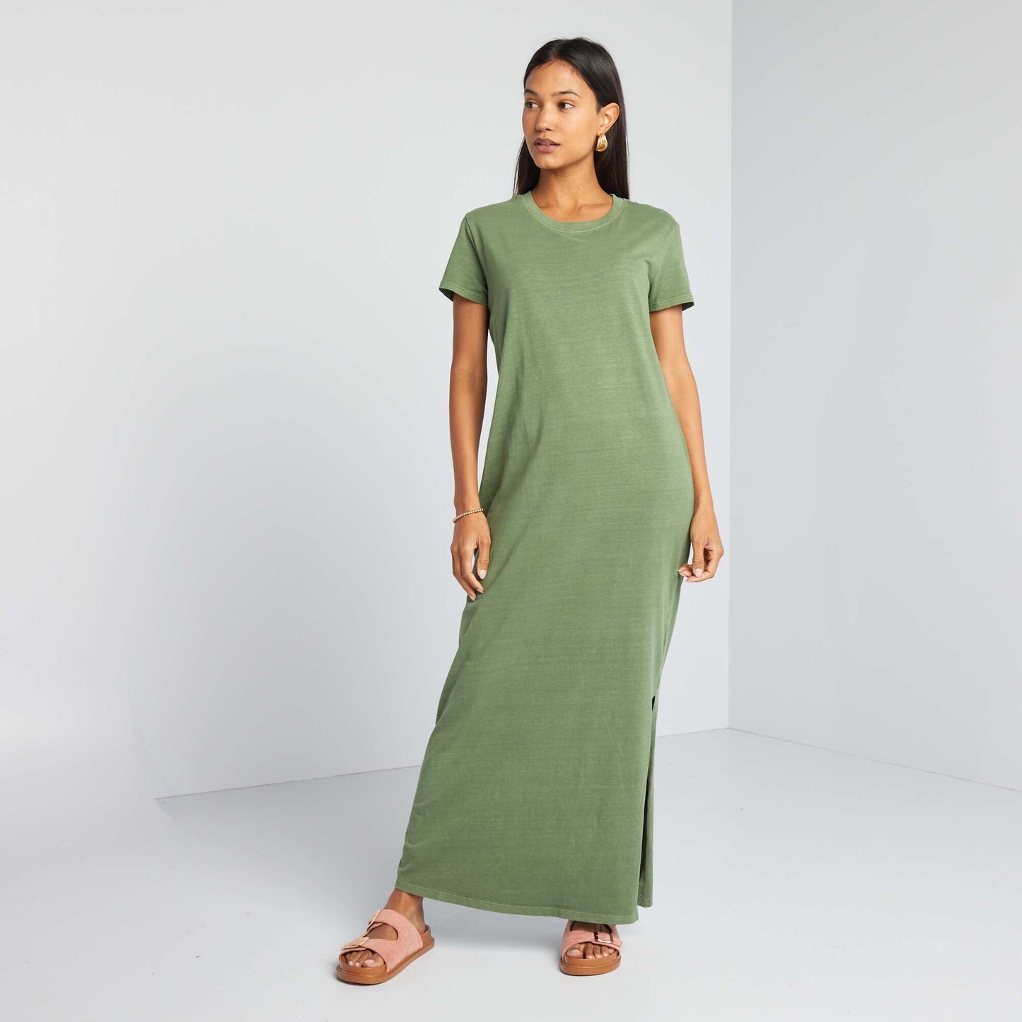 Maxi T-shirt dress GREEN