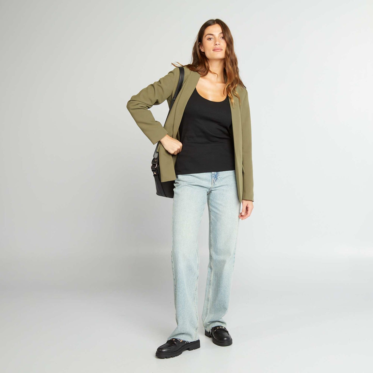 Mid-length blazer KHAKI