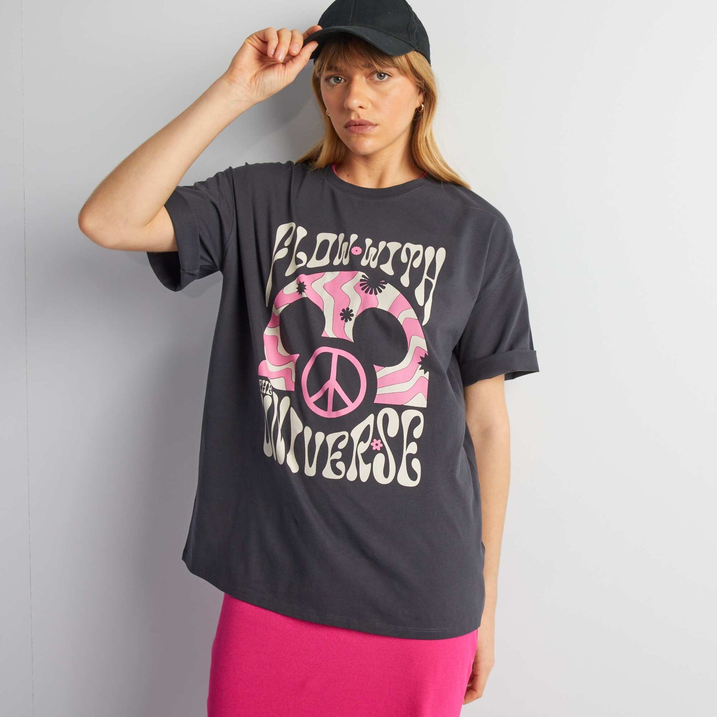 Disney Mickey Mouse oversized hippie-style T-shirt BLACK