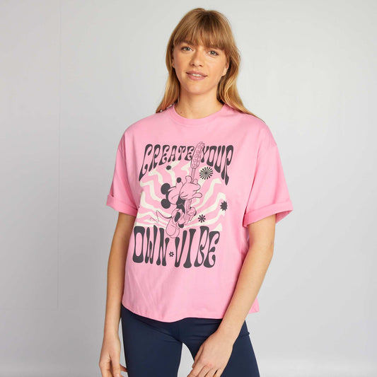 Disney Mickey Mouse oversized hippie-style T-shirt PINK