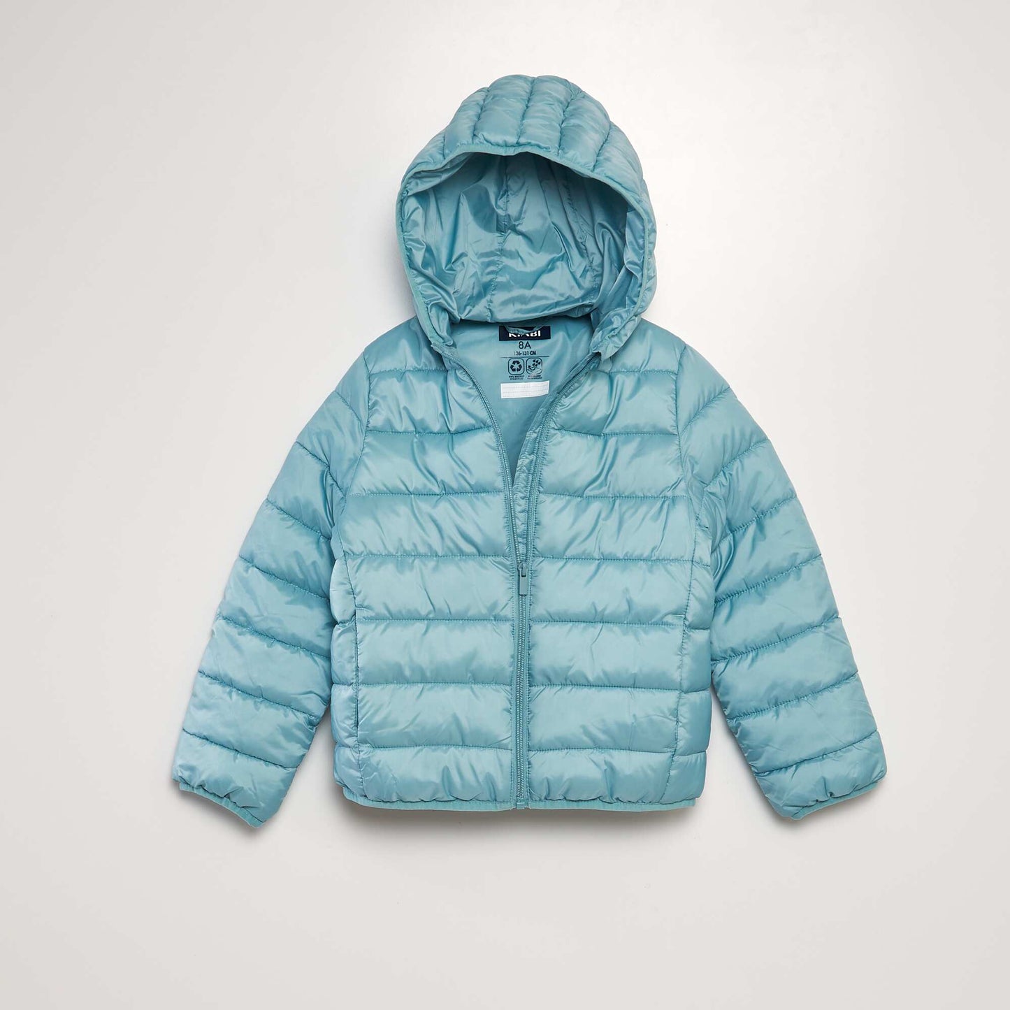 Quilted padded jacket with hood BLUE