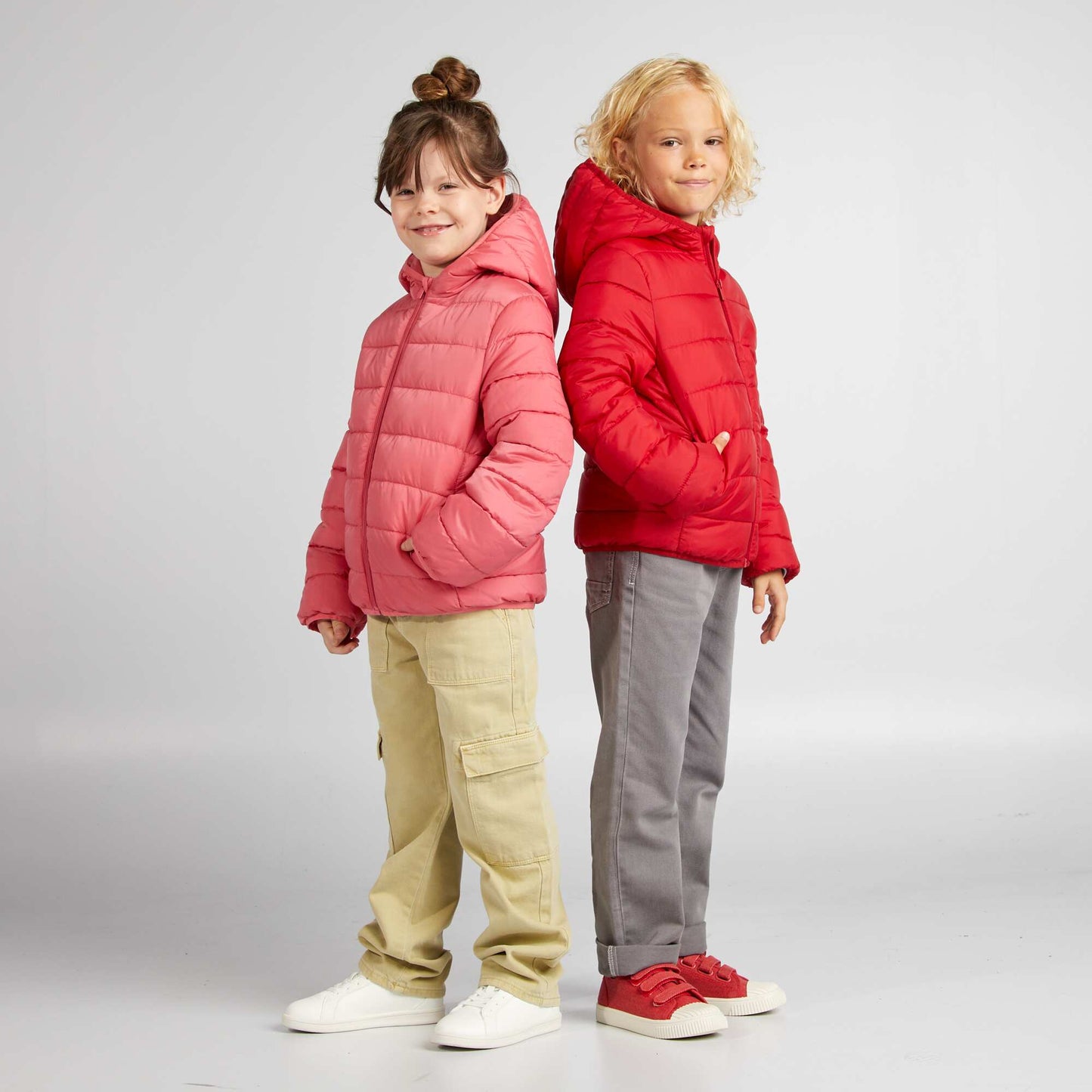 Quilted padded jacket with hood pink