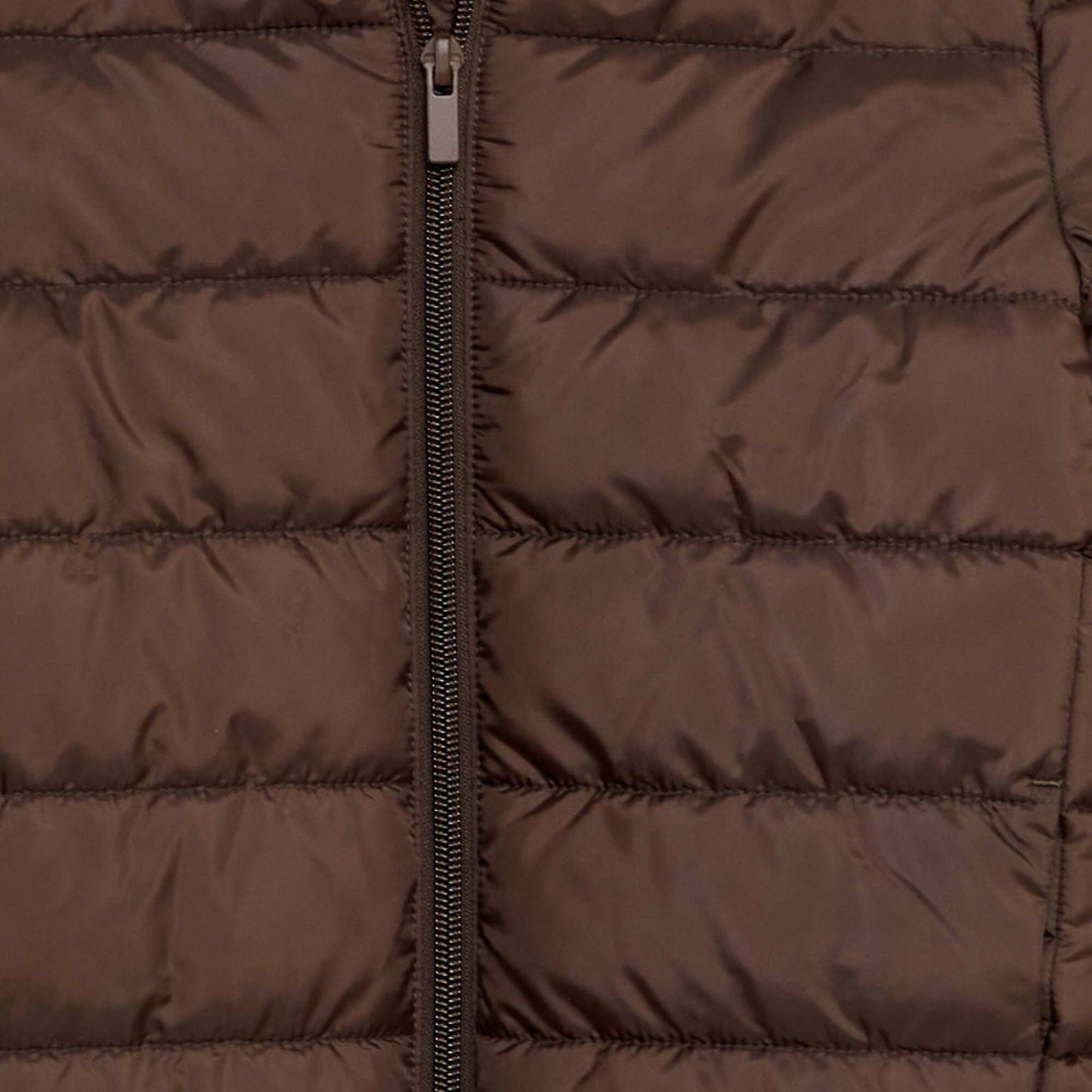 Quilted padded jacket with hood BROWN