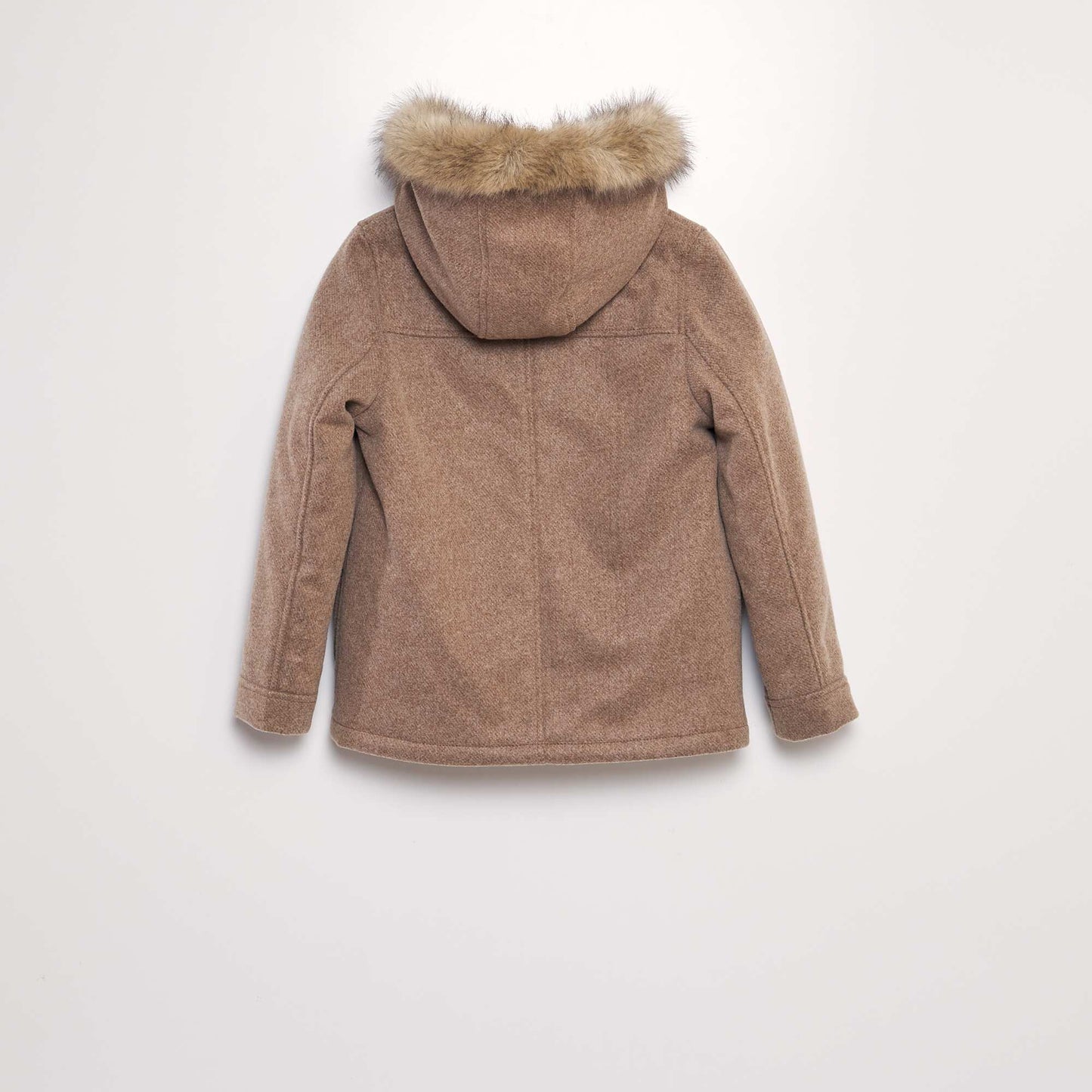 Woolcloth-effect hooded coat BEIGE