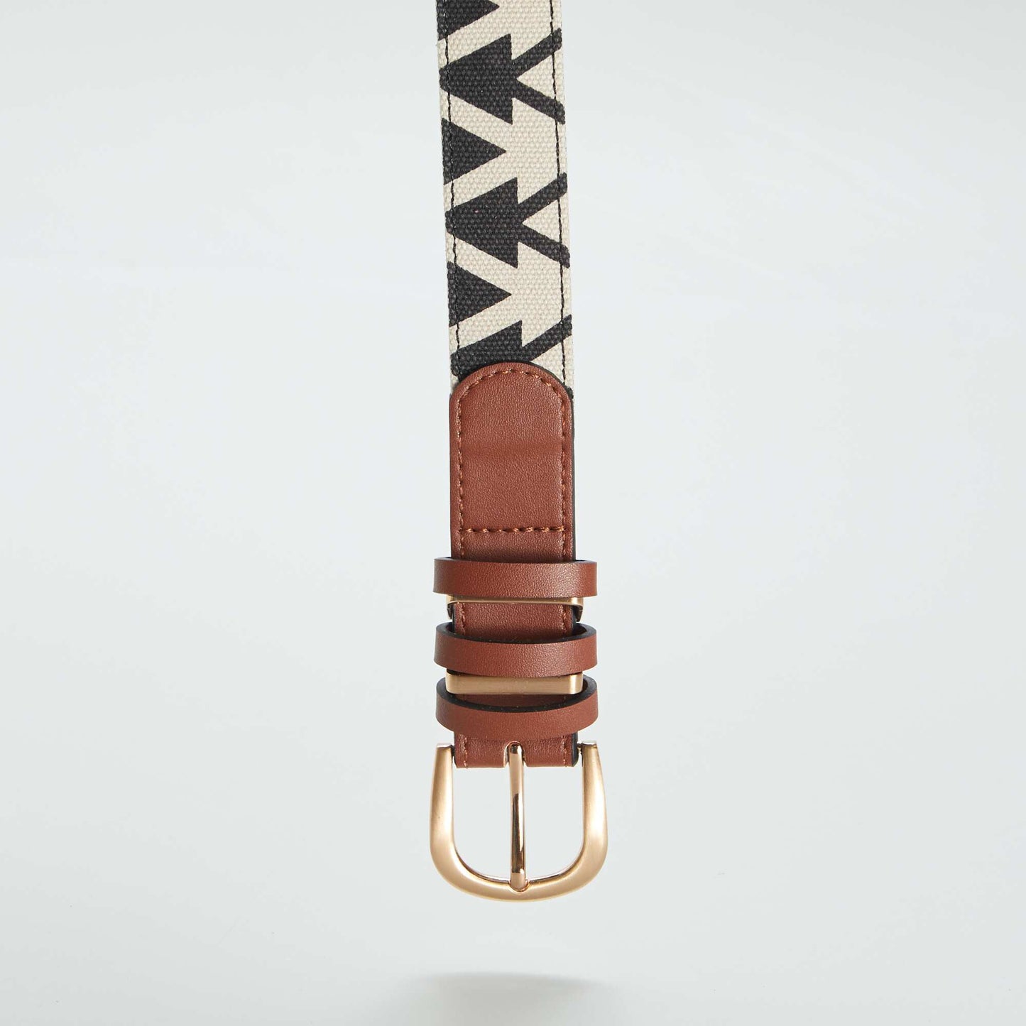 Graphic pattern belt beige