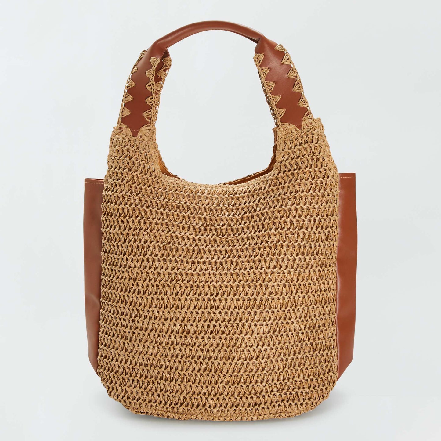 Straw bucket bag BEIGE